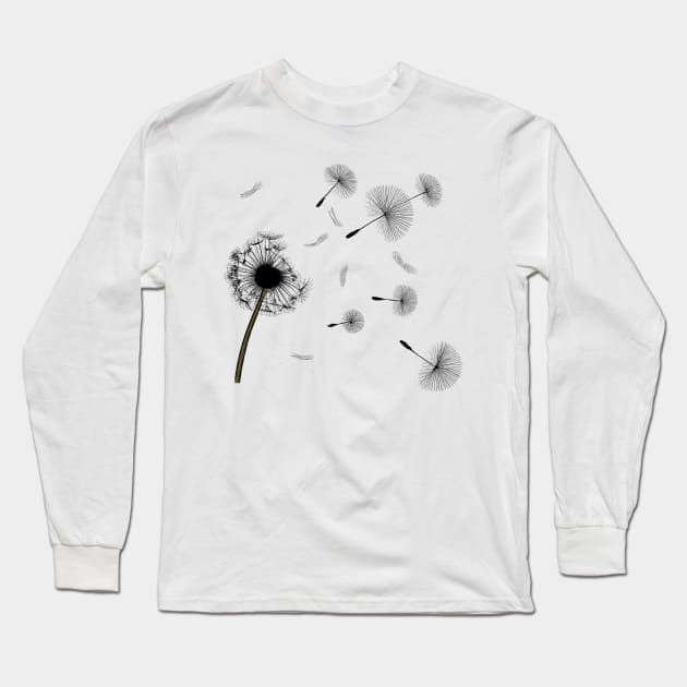 Dandelion Puff Ball Long Sleeve T-Shirt by AngelsWhisper